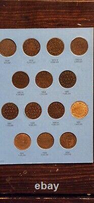 1858-1920 Canadian Large Cent Set Lot of 42 in Whitman Folder. Complete