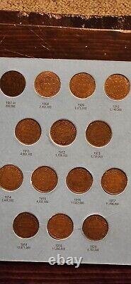 1858-1920 Canadian Large Cent Set Lot of 42 in Whitman Folder. Complete