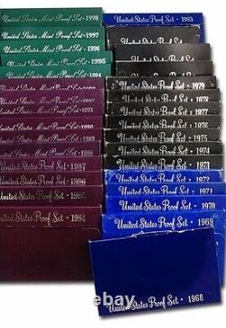 1968-1998 First 31 Years Proof Sets Complete Set San Francisco Mint OGP & COA's