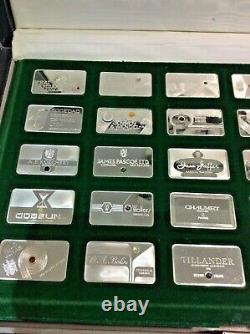 1978 Franklin Mint Sterling Silver Gem Ingot Complete Set of 30 in Leather Case