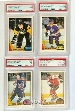 1987-88 O-Pee-Chee Hockey Complete Set 1-264, With 4 PSA graded cards