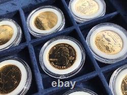 1999-2008 Gold Plated 50 Statehood Quarter Dollars Complete Set USA MINTED