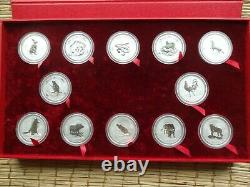 1999-2010 Perth Mint Silver 1oz. Lunar Series 1 Complete Set WithPerth Mint Case
