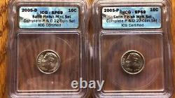 2005 P&d Sp69 Satin Finish Mint Set Complete 22 Coins Set With Wooden Box Read