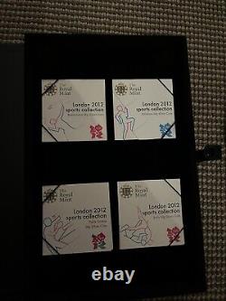 2012 ROYAL MINT LONDON OLYMPICS SILVER PROOF 50p SPORTS COLLECTION COMPLETE SET