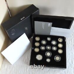 2016 UK ROYAL MINT 16 COIN SILVER PROOF SET complete