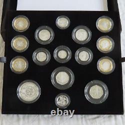 2016 UK ROYAL MINT 16 COIN SILVER PROOF SET complete