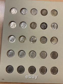 4 COMPLETE Sets Silver/Clad Roos. Dimes 1946 2024 in Folder One-A-Year Sets