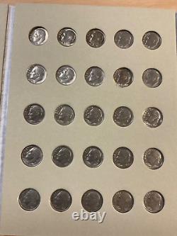 4 COMPLETE Sets Silver/Clad Roos. Dimes 1946 2024 in Folder One-A-Year Sets