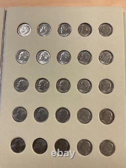 4 COMPLETE Sets Silver/Clad Roos. Dimes 1946 2024 in Folder One-A-Year Sets