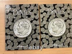 4 COMPLETE Sets Silver/Clad Roos. Dimes 1946 2024 in Folder One-A-Year Sets