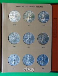 BEAUTIFUL COMPLETE SET OF 40 AMERICAN SILVER EAGLES 1986 to 2024