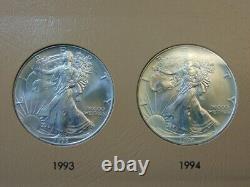 BEAUTIFUL COMPLETE SET OF 40 AMERICAN SILVER EAGLES 1986 to 2024