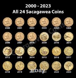 COMPLETE Sacagawea Dollar 24 Coin BU Set (years 2000-2023) US Mint Coins