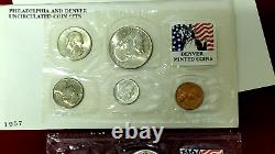 Complete 1957 P & D US Mint Set OGP Uncirculated 10-Coin Set. The Real Deal