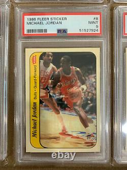 Complete 1986 Fleer Basketball Set With Stickers All PSA 9 New Labels New Slabs
