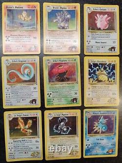 Complete Gym Heroes Set Pokemon Cards 132/132 WOTC 2000 Mint Electabuzz + Swirls