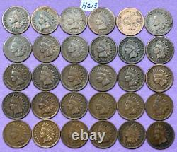 Complete Indian Head Cent Penny Set of 30 DIFFERENT Pennies dated 1880-1909 HC13