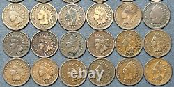 Complete Indian Head Penny Set of 30 DIFFERENT Pennies dated 1880 to 1909 #HC39