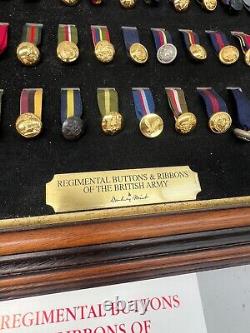 Complete Set Of Danbury Mint Regimental Buttons & Ribbons Of The British Army