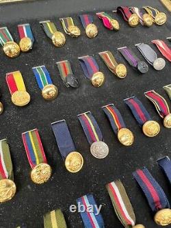 Complete Set Of Danbury Mint Regimental Buttons & Ribbons Of The British Army