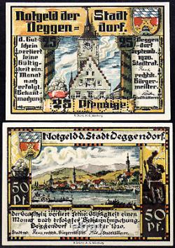 DEGGENDORF 1920 XX-RARE SPECIMEN COMPLETE SET! German Notgeld Bavaria