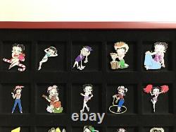 Danbury Mint THE BETTY BOOP PIN COLLECTION Complete Set 40 Badges & Display Case