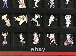 Danbury Mint THE BETTY BOOP PIN COLLECTION Complete Set 40 Badges & Display Case
