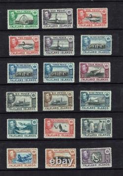 Falkland Islands 1938, King George VI definitive, Mint set, Complete