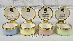 Franklin Mint Complete Set of 12 The Poetry Of Love Enamel Pill Box Collection