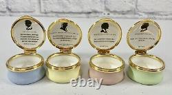 Franklin Mint Complete Set of 12 The Poetry Of Love Enamel Pill Box Collection