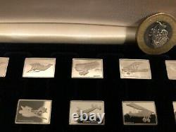 Franklin Mint The Great Airplanes 50 Sterling Silver Miniatures Complete Set