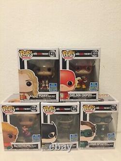 Funko Pop Big Bang Theory DC Superheroes Sdcc Complete Set Near Mint Condition