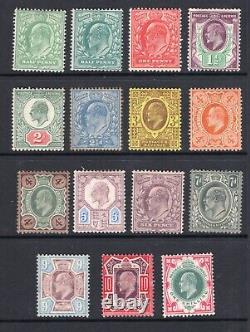 GB EDVII Complete basic set of 15, Mounted mint condition