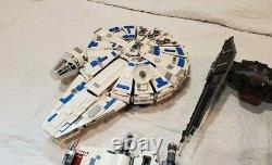 Huge Lego Star Wars Lot 4 Large Vintage Sets 98% complete Falcon, Xwing, etc