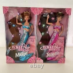 Jewel Hair Mermaid Longest Hair (1995) Barbie, Midge, Teresa COMPLETE Set of 4