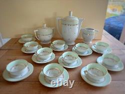 Limoges Ternet Complete Tea Set & Tea Pot Mint Green Gold