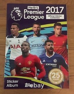 Mint Condition Complete Topps 2017 Premier League Sticker Set With Empty Album