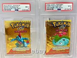 PSA 9 Mint Expedition Base Set All 4 Complete Pokemon Booster Packs Sealed