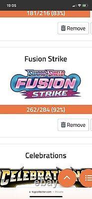 Pokemon Fusion Strike 92% Complete Master set Vault x Binder Alt Art All Revs