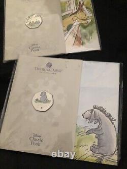 Royal Mint Winnie the Pooh & Friends 50p Nine Colour Coin Full Complete Set
