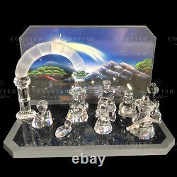 Swarovski Crystal COMPLETE NATIVITY SET AND DISPLAY Xmas Mint Rare Retired Boxed