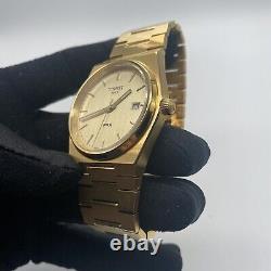 Tissot PRX T-Classic 40mm Gold Dial Swiss Made Date Watch Complete Set Mint
