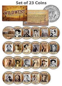 WILD WEST / OLD WEST OUTLAWS Complete Set of 23 U. S. JFK Half Dollar Coins