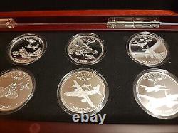 WWII Bombers Silver Plated Proof 8 Coin Set Bradford Exchange 75th Complete Set