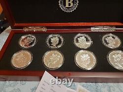 WWII Bombers Silver Plated Proof 8 Coin Set Bradford Exchange 75th Complete Set