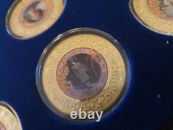 Windsor Mint The Queen Complete Set of 24 Coins Gold Plated Pad Proof